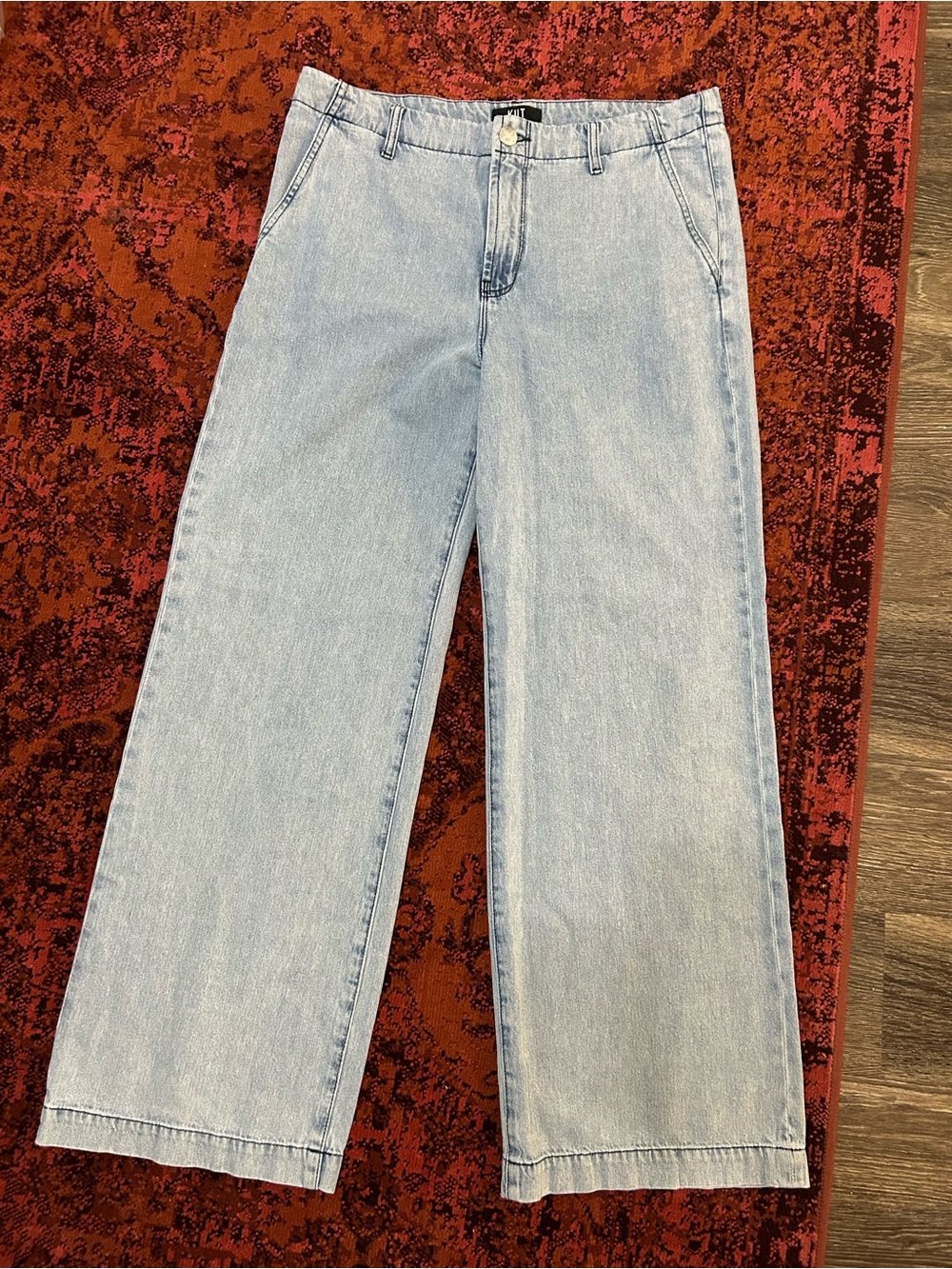 KUT From The Kloth Wide Leg Light Wash Women's Jeans Size 8 Cotton Hemp